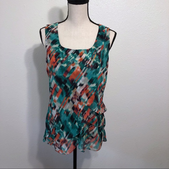 Calvin Klein-Multicolored sleeveless layered top M - Picture 1 of 8